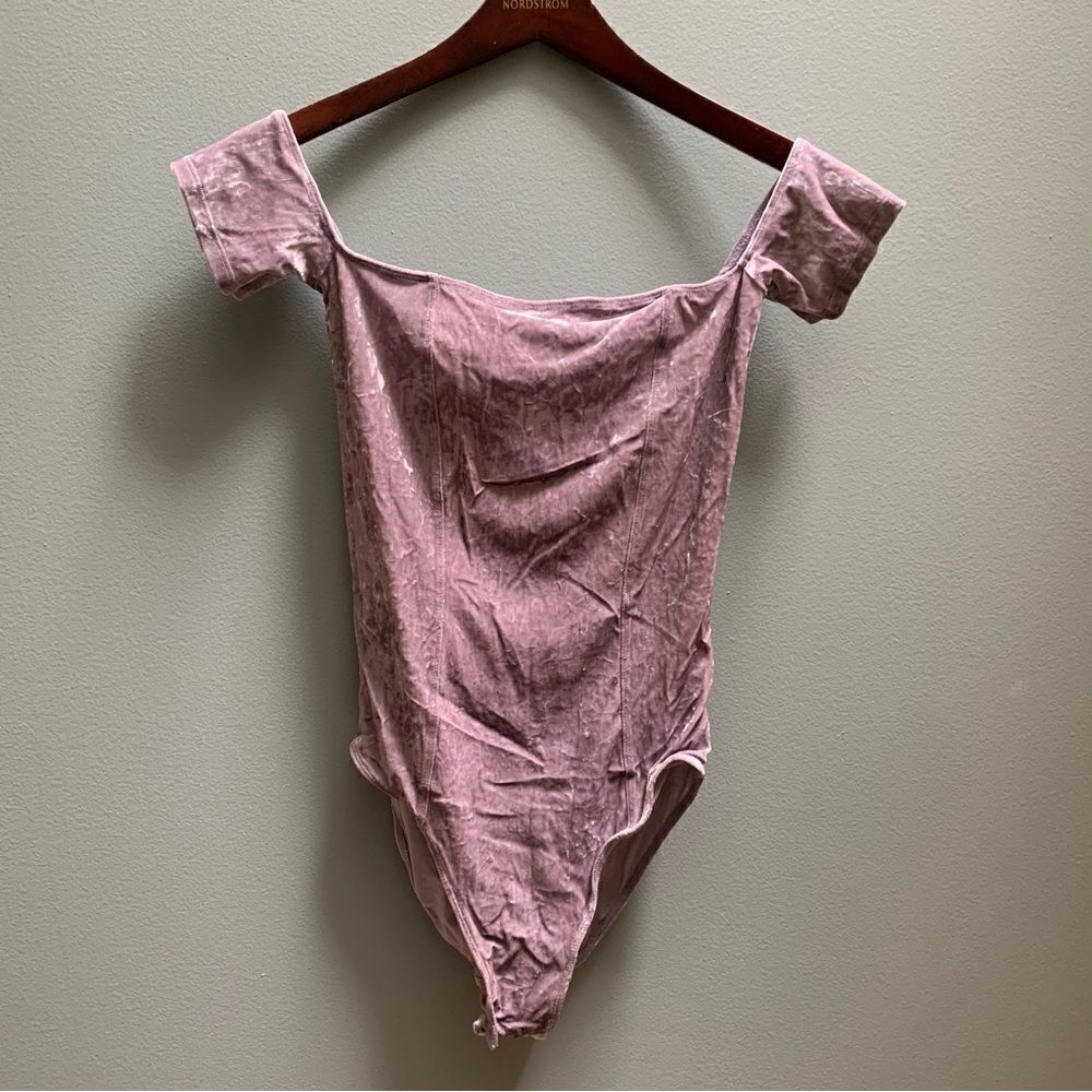 Urban Outfitters Gray velvet Bodysuit Medium